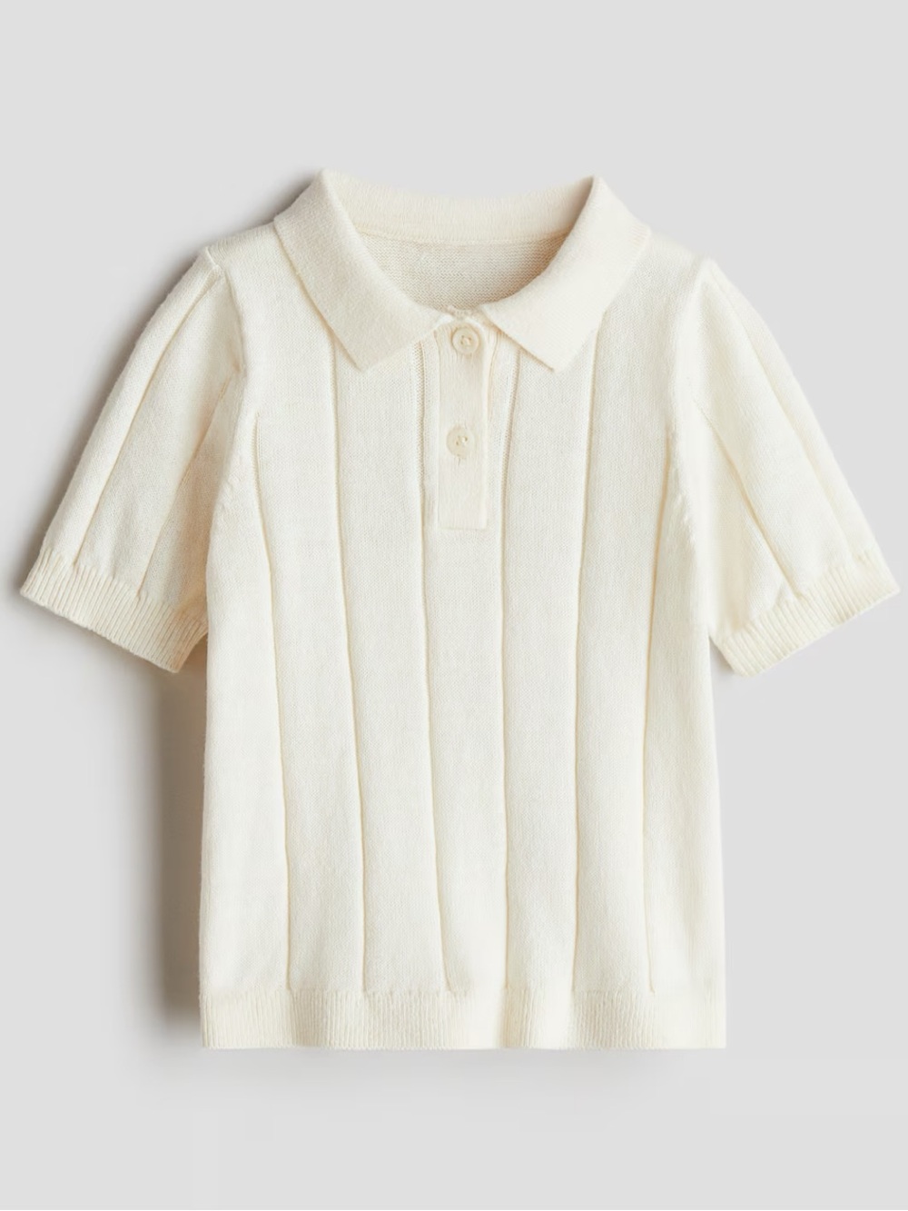 H&M Boys Cream Knit Polo Top size 4T
